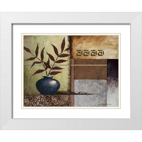 Cobalt Vase White Modern Wood Framed Art Print with Double Matting by Marcon, Michael