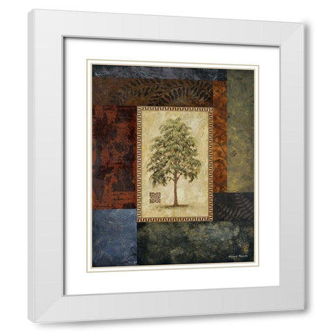 Eucalyptus Tree I White Modern Wood Framed Art Print with Double Matting by Marcon, Michael