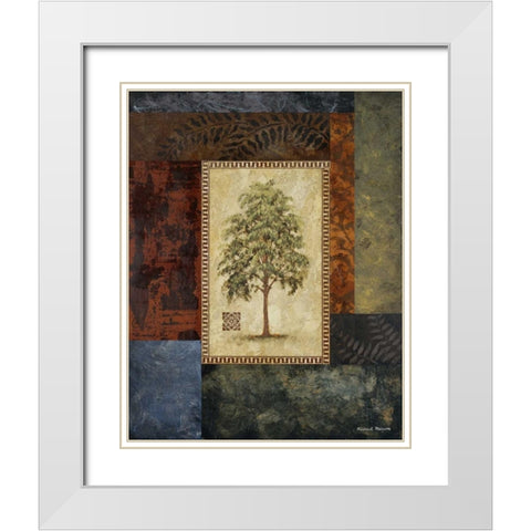 Eucalyptus Tree I White Modern Wood Framed Art Print with Double Matting by Marcon, Michael