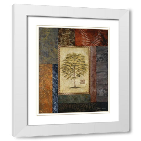 Eucalyptus Tree II White Modern Wood Framed Art Print with Double Matting by Marcon, Michael