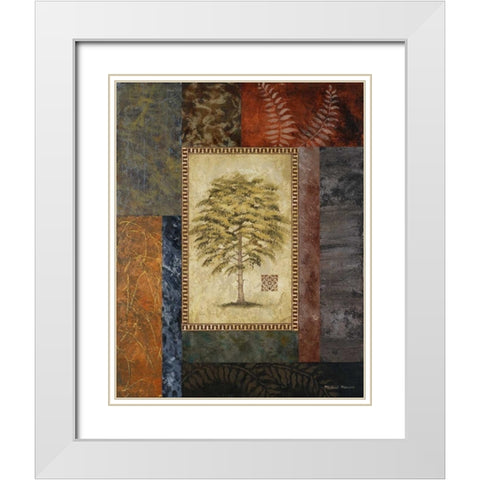Eucalyptus Tree II White Modern Wood Framed Art Print with Double Matting by Marcon, Michael