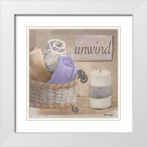 Lavender Bath I White Modern Wood Framed Art Print with Double Matting by Hakimipour-Ritter
