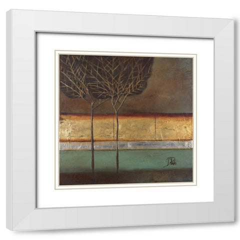 Gold Forest I White Modern Wood Framed Art Print with Double Matting by Pinto, Patricia