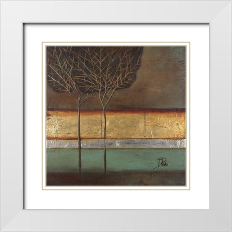 Gold Forest I White Modern Wood Framed Art Print with Double Matting by Pinto, Patricia