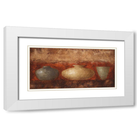 Rustic Vases I White Modern Wood Framed Art Print with Double Matting by Loreth, Lanie
