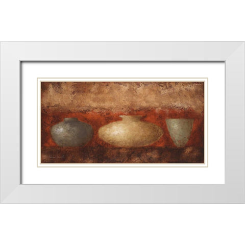 Rustic Vases I White Modern Wood Framed Art Print with Double Matting by Loreth, Lanie