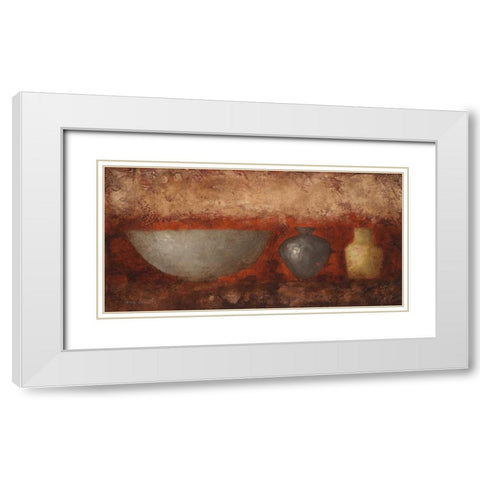 Rustic Vases II White Modern Wood Framed Art Print with Double Matting by Loreth, Lanie