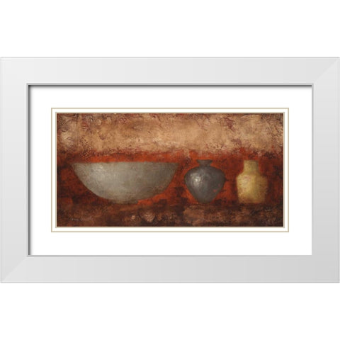 Rustic Vases II White Modern Wood Framed Art Print with Double Matting by Loreth, Lanie