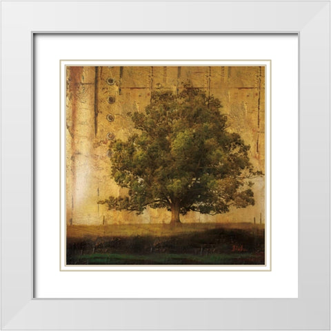 Aged Tree I White Modern Wood Framed Art Print with Double Matting by Pinto, Patricia