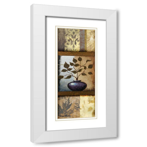Vase Ornament I White Modern Wood Framed Art Print with Double Matting by Marcon, Michael