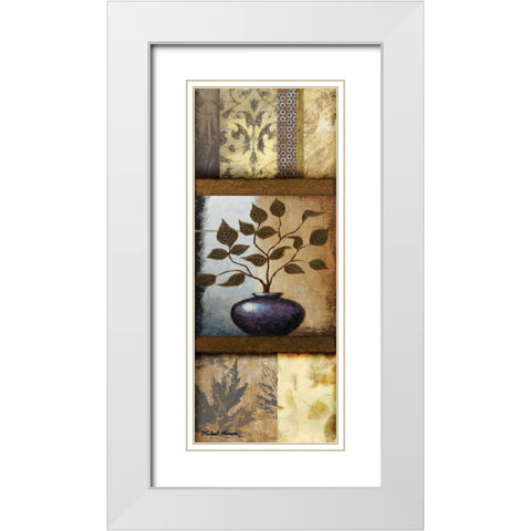 Vase Ornament I White Modern Wood Framed Art Print with Double Matting by Marcon, Michael