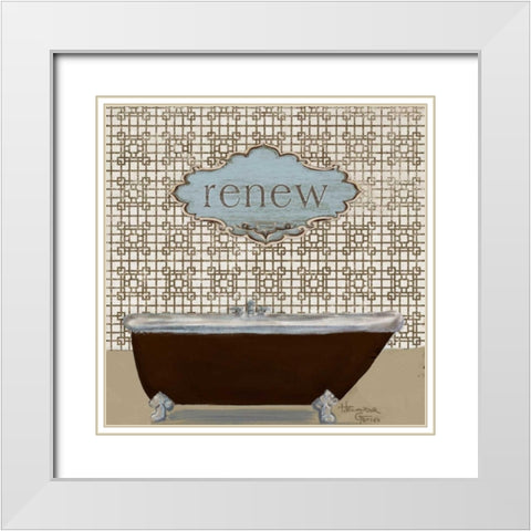 Renew White Modern Wood Framed Art Print with Double Matting by Hakimipour-Ritter