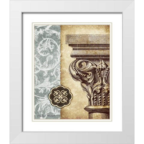 Romanesque I White Modern Wood Framed Art Print with Double Matting by Marcon, Michael