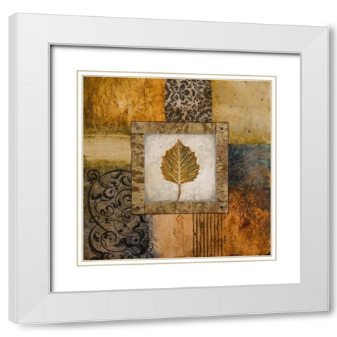 Fallen Leaf III - yellow White Modern Wood Framed Art Print with Double Matting by Marcon, Michael
