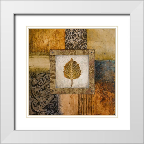 Fallen Leaf III - yellow White Modern Wood Framed Art Print with Double Matting by Marcon, Michael