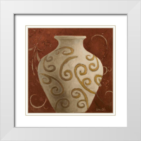 Vessel on Red I White Modern Wood Framed Art Print with Double Matting by Loreth, Lanie