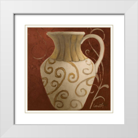 Vessel on Red II White Modern Wood Framed Art Print with Double Matting by Loreth, Lanie
