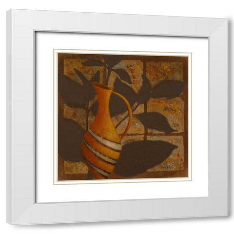 Little Striped Vase I White Modern Wood Framed Art Print with Double Matting by Loreth, Lanie