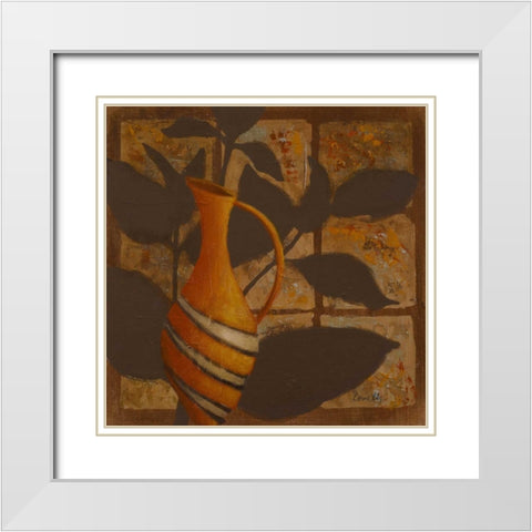 Little Striped Vase I White Modern Wood Framed Art Print with Double Matting by Loreth, Lanie