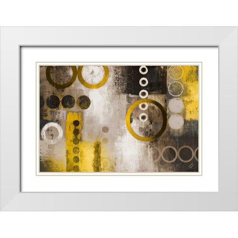 Yellow Liberated White Modern Wood Framed Art Print with Double Matting by Marcon, Michael