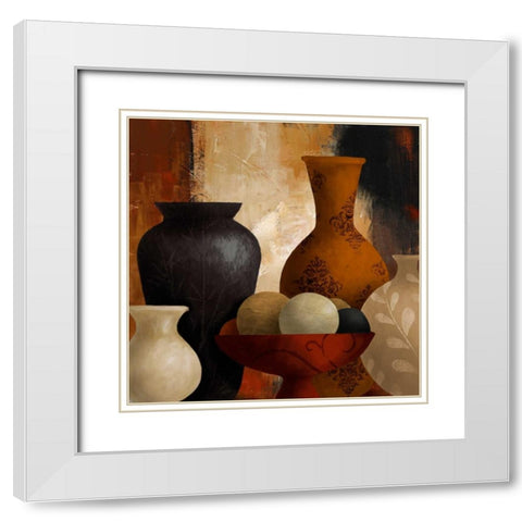 Spiced Vessels I White Modern Wood Framed Art Print with Double Matting by Loreth, Lanie
