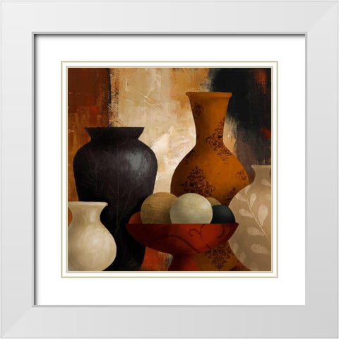 Spiced Vessels I White Modern Wood Framed Art Print with Double Matting by Loreth, Lanie