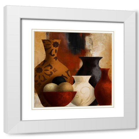 Spiced Vessels II White Modern Wood Framed Art Print with Double Matting by Loreth, Lanie