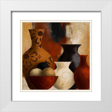 Spiced Vessels II White Modern Wood Framed Art Print with Double Matting by Loreth, Lanie