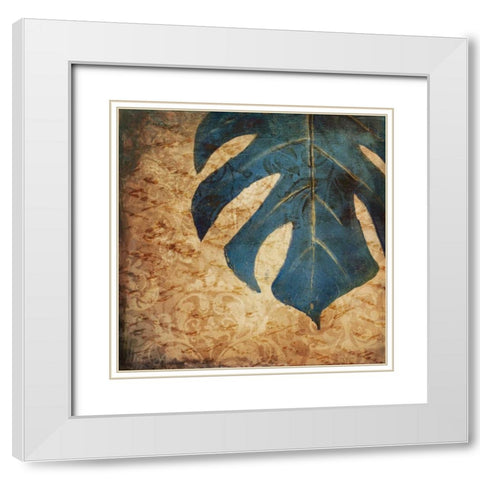 Balazo Damask I White Modern Wood Framed Art Print with Double Matting by Pinto, Patricia