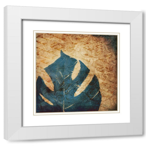 Balazo Damask II White Modern Wood Framed Art Print with Double Matting by Pinto, Patricia