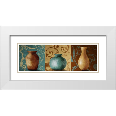 Vessel Trio I White Modern Wood Framed Art Print with Double Matting by Loreth, Lanie