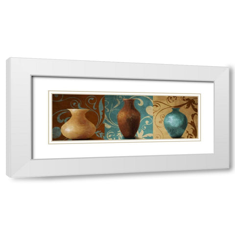 Vessel Trio II White Modern Wood Framed Art Print with Double Matting by Loreth, Lanie