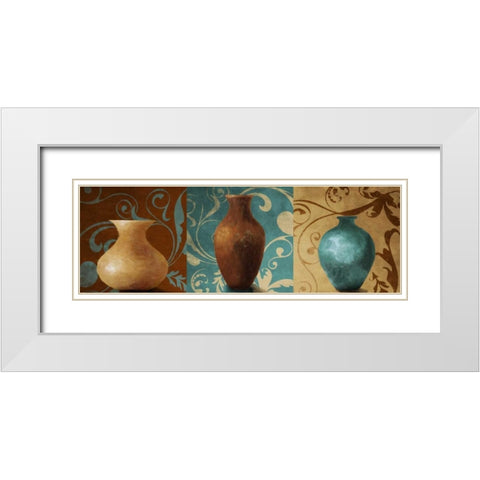 Vessel Trio II White Modern Wood Framed Art Print with Double Matting by Loreth, Lanie