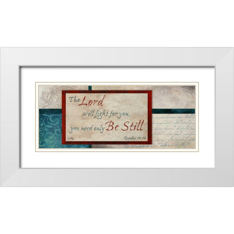 Be Still White Modern Wood Framed Art Print with Double Matting by Medley, Elizabeth