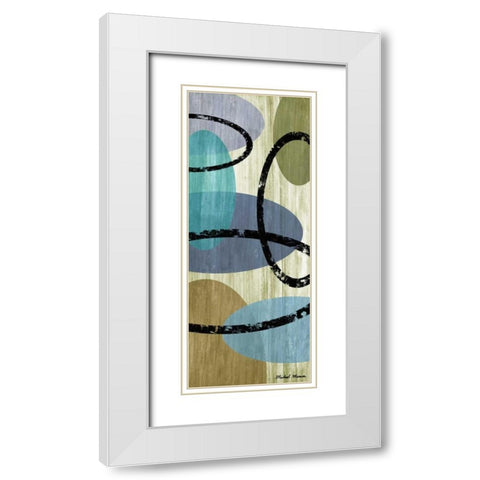 Elastic Blue I White Modern Wood Framed Art Print with Double Matting by Marcon, Michael