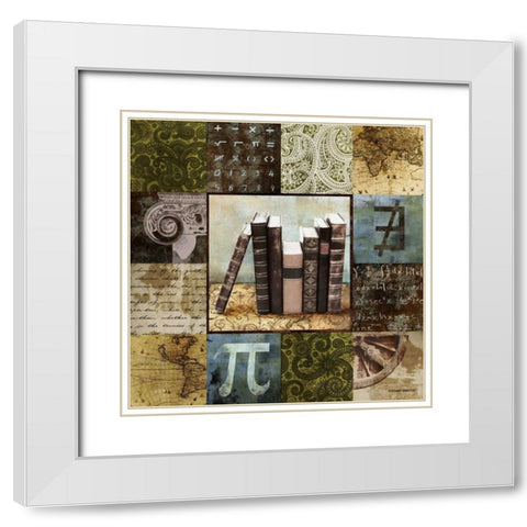 Escape to the Library I White Modern Wood Framed Art Print with Double Matting by Marcon, Michael