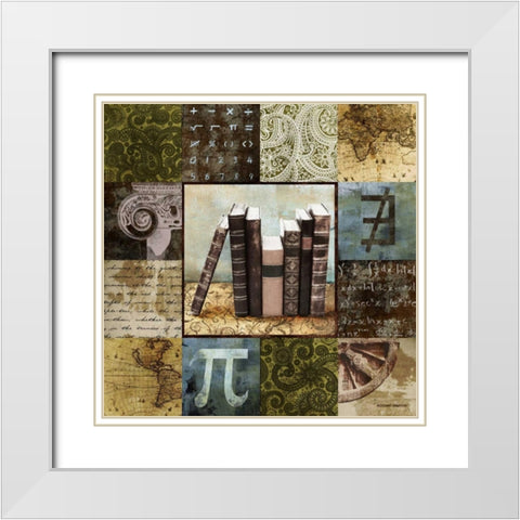 Escape to the Library I White Modern Wood Framed Art Print with Double Matting by Marcon, Michael