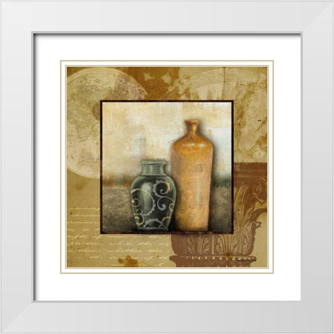 Library Vessels I White Modern Wood Framed Art Print with Double Matting by Marcon, Michael