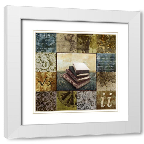 Escape to the Library II White Modern Wood Framed Art Print with Double Matting by Marcon, Michael