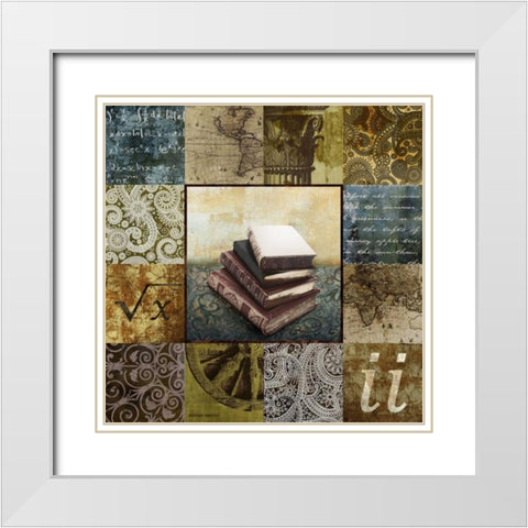 Escape to the Library II White Modern Wood Framed Art Print with Double Matting by Marcon, Michael