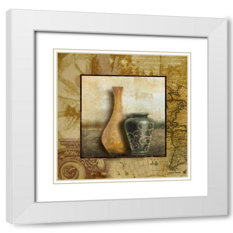 Library Vessels II White Modern Wood Framed Art Print with Double Matting by Marcon, Michael