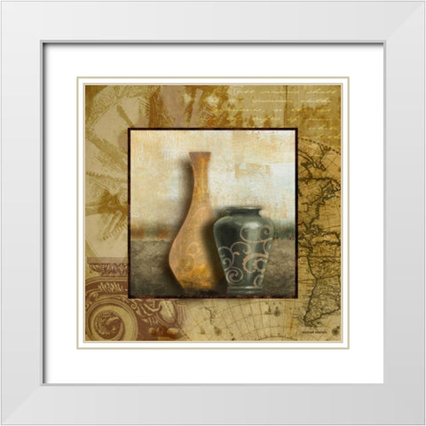 Library Vessels II White Modern Wood Framed Art Print with Double Matting by Marcon, Michael