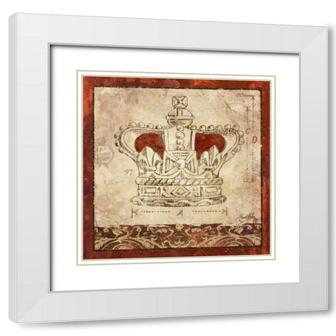 Crowns II White Modern Wood Framed Art Print with Double Matting by Medley, Elizabeth