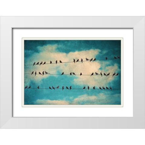 Together Again White Modern Wood Framed Art Print with Double Matting by Peck, Gail