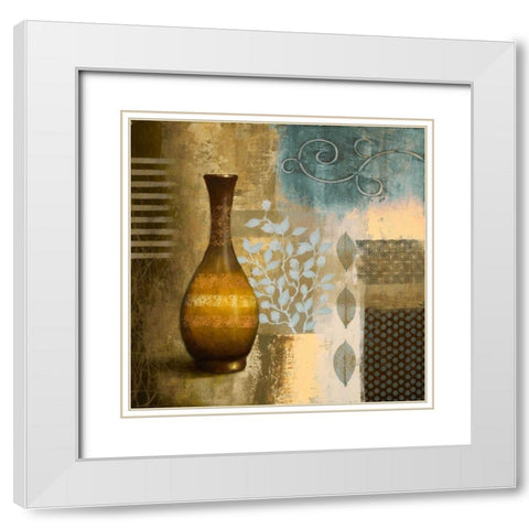 Earthly Pottery II White Modern Wood Framed Art Print with Double Matting by Marcon, Michael
