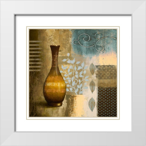Earthly Pottery II White Modern Wood Framed Art Print with Double Matting by Marcon, Michael