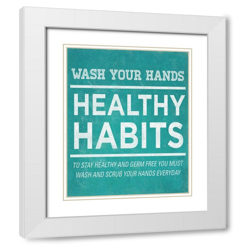 Healthy Habits I White Modern Wood Framed Art Print with Double Matting by SD Graphics Studio