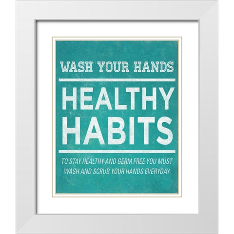 Healthy Habits I White Modern Wood Framed Art Print with Double Matting by SD Graphics Studio