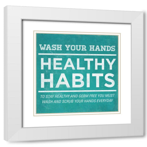 Healthy Habits I White Modern Wood Framed Art Print with Double Matting by SD Graphics Studio