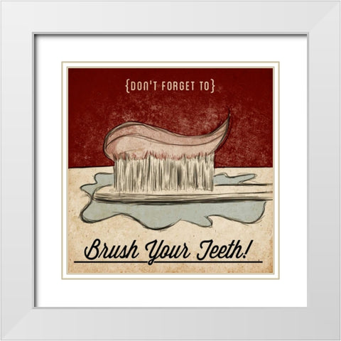Wash Your Hands White Modern Wood Framed Art Print with Double Matting by SD Graphics Studio